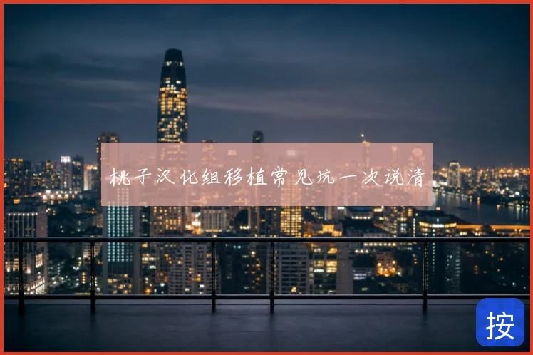 桃子汉化组移植常见坑一次说清